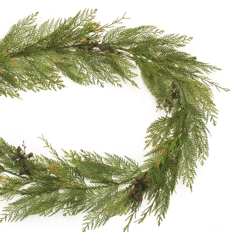 Cedar and mini pinecone garland 6'l