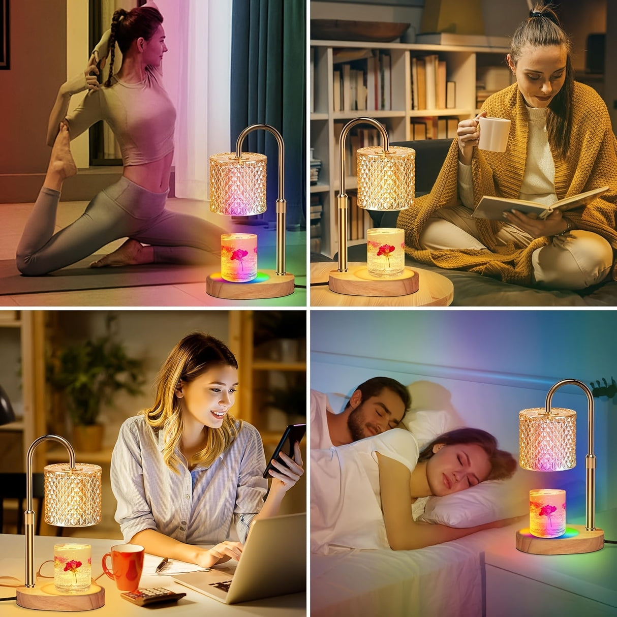 Candle Warmer Lamp with Timer – Dimmable Height Adjustable Wax Melter for Jar