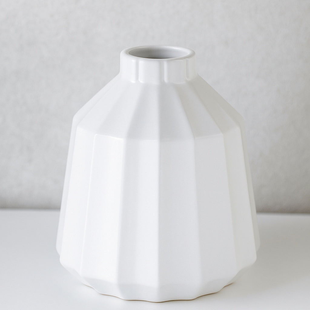 Ribbed Ceramic Vase (Set - 2)
