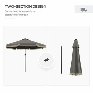 Outsunny 9ft Patio Umbrella with Push Button Tilt and Crank