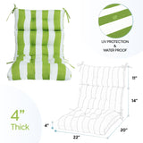 2-Piece High Back Chair Cushion Set, Tufted Patio or Rocking Chair Cushions
