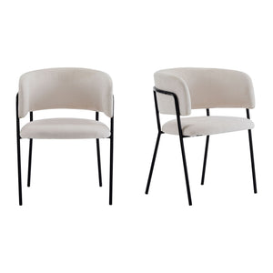 Modern Upholstered Arm Dining Chair Set