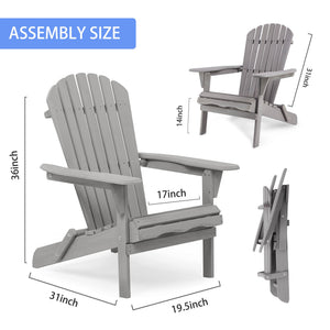 Classic Gray Cedar Wood Lounge Patio Chair Set of 2