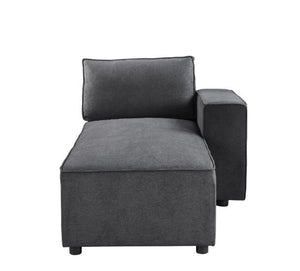 Silvester - Modular Chaise With 2 Pillows - Gray Fabric
