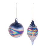 Iridescent Swirled Glass Ornament (Set of 12)