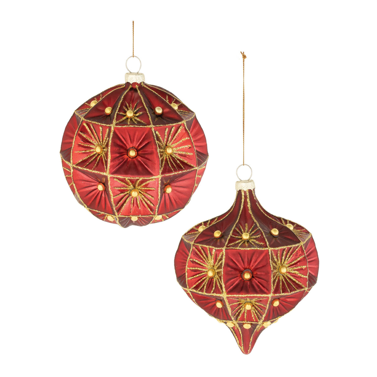 Beaded glass ornament (set of 6)