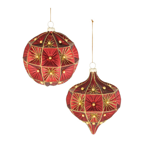 Beaded glass ornament (set of 6)