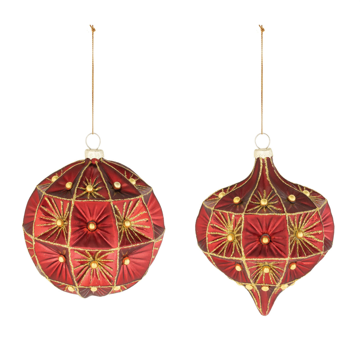 Beaded glass ornament (set of 6)