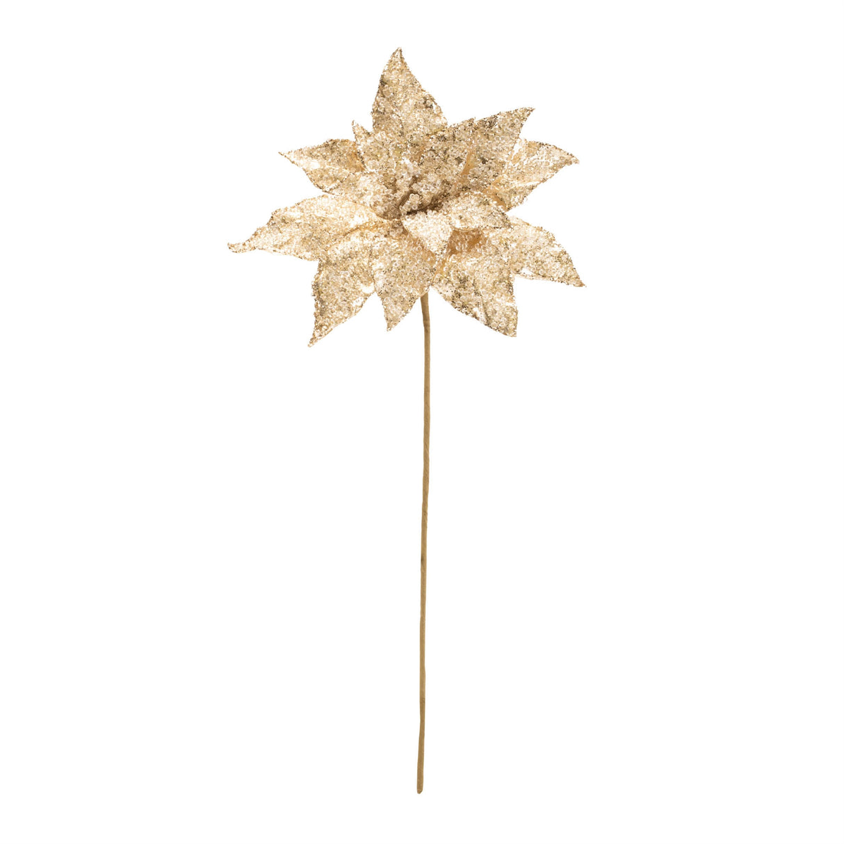 Beaded poinsettia flower stem (set of 2)