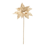 Beaded poinsettia flower stem (set of 2)