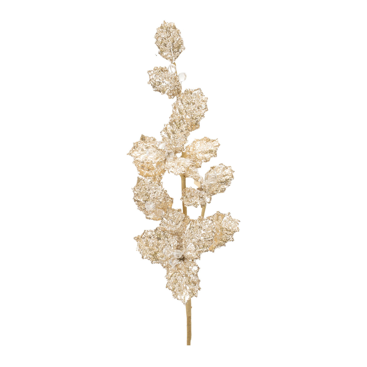 Beaded holly leaf spray (set of 2)
