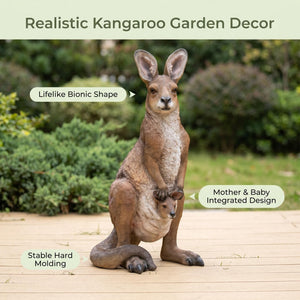 22" Mother Kangaroo with Joey Statue