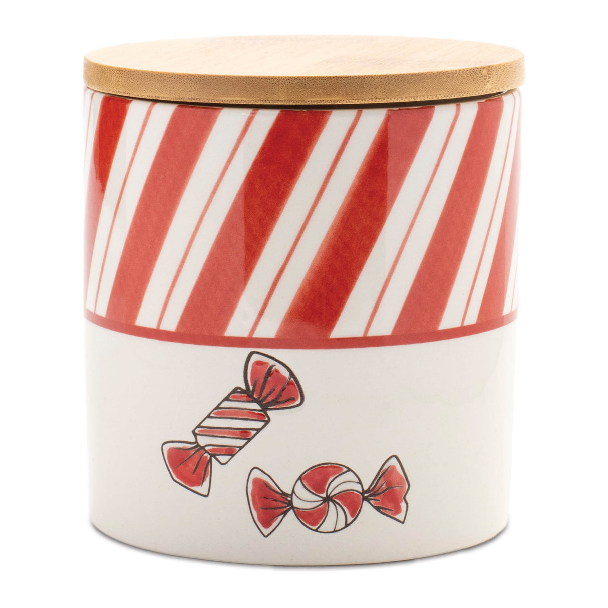 Ceramic peppermint candy canister (set of 4)