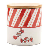 Ceramic peppermint candy canister (set of 4)