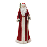Santa with Staff Statue 14.5"H (Set of 2)