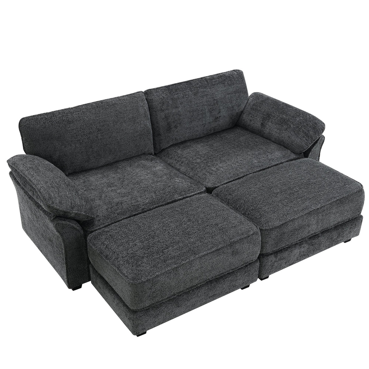 The Adelle Adaptable Gray Chenille Modular Sofa Bed