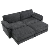 The Adelle Adaptable Gray Chenille Modular Sofa Bed