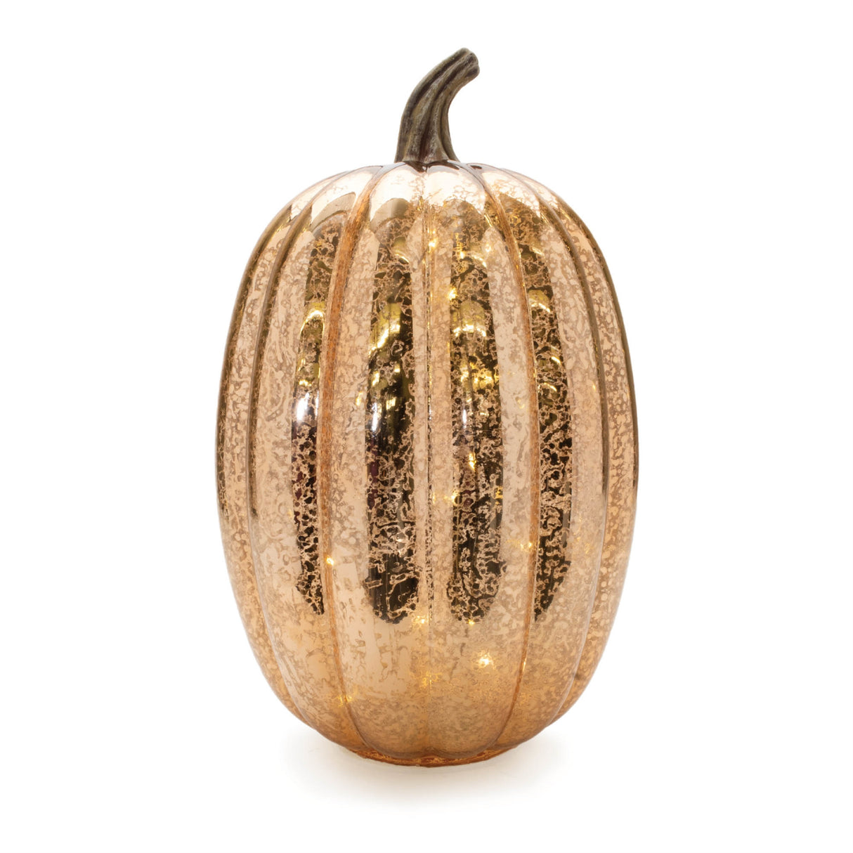 Led mercury glass pumpkin décor (set of 2)