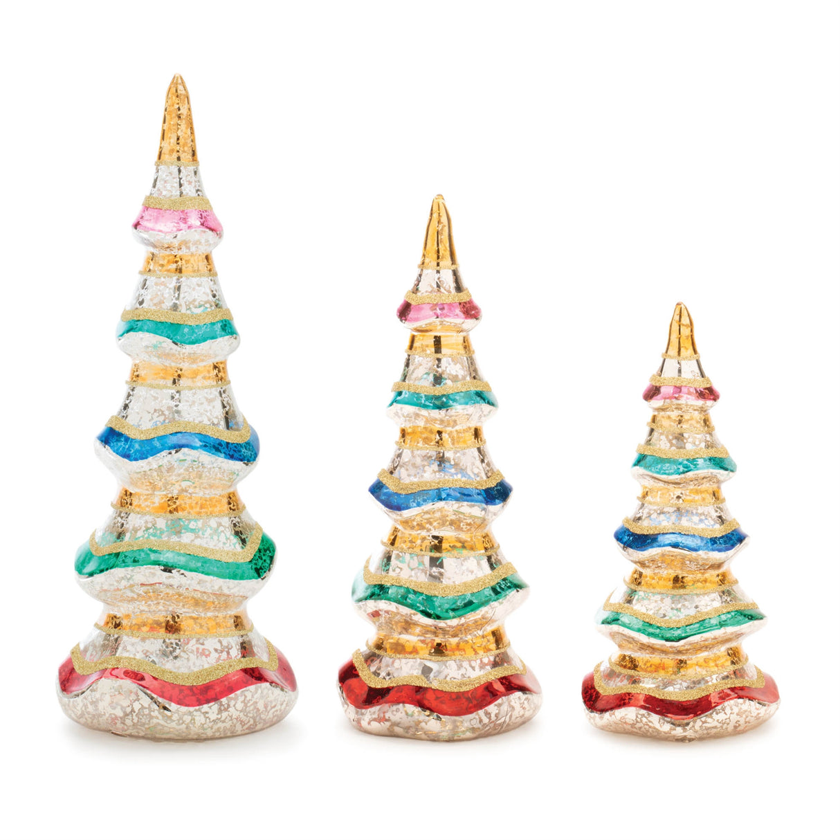 Multicolor-mercury-glass-pine-tree-(set-of-3)-Christmas-Decor