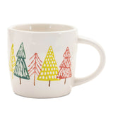 Ceramic pine tree print mug (set of 4)