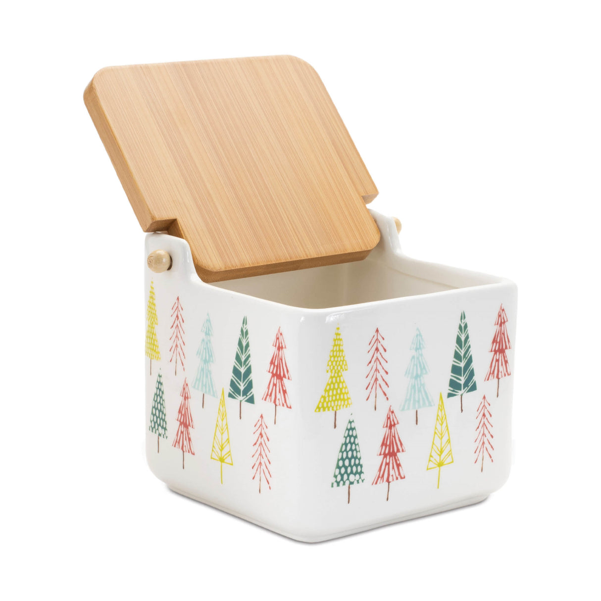 Ceramic pine tree print box (set of 2)