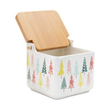 Ceramic pine tree print box (set of 2)