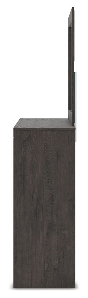 Fraluna - Dresser And Mirror - Charcoal