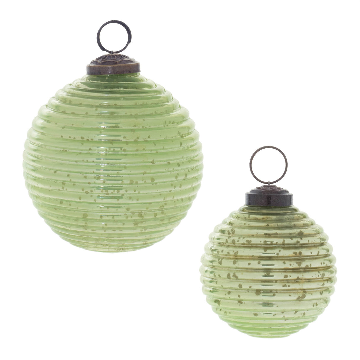Ribbed Mercury Glass Ball Ornament (Set of 6)