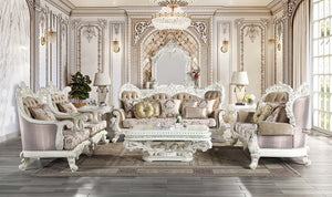 Vanaheim - Sofa With 7 Pillows - Fabric & Antique White