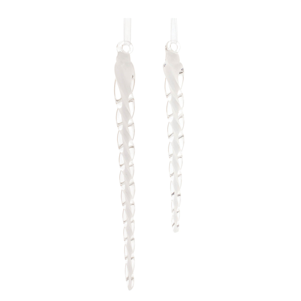 Swirled glass icicle ornament (set of 12)
