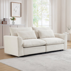 Beige Corduroy Sofa Couch