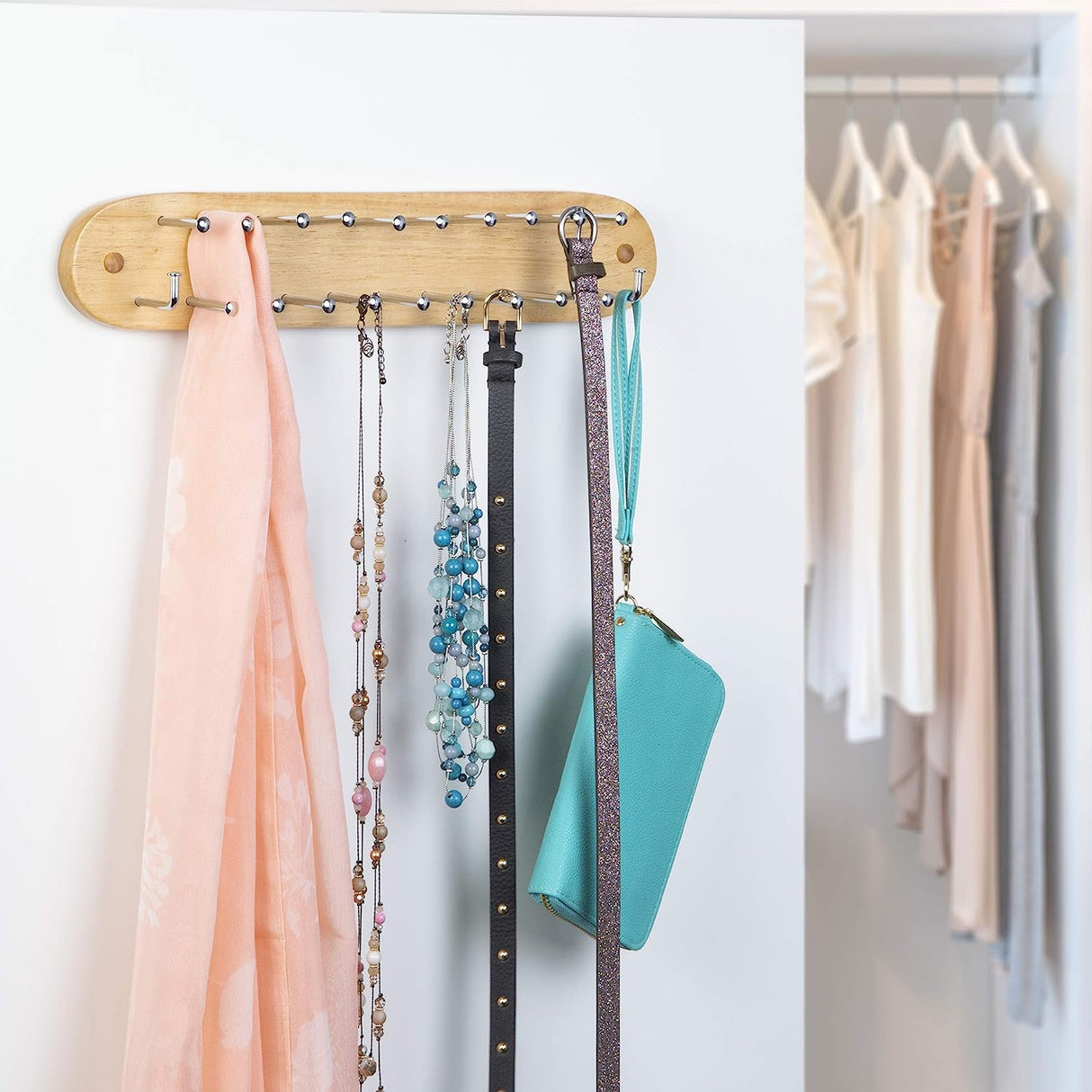 Wall Mounted Tie, Belt and Scarf Hanger