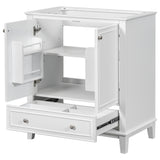 30" Freestanding White Bathroom Vanity Base (Sink Not Included)