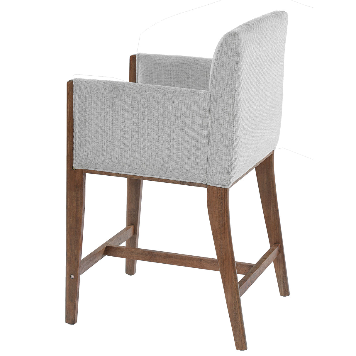 24'' Seat Height Upholstered Counter Stools with Arms for Kitchen Island/Dining Room, Set of 2