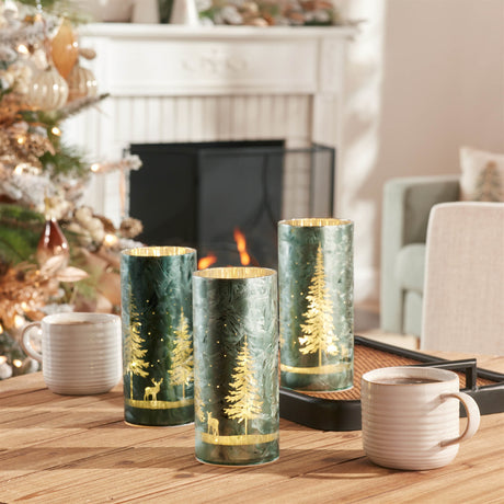 Led pine tree luminary (set of 3)