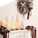 Led mercury glass pine tree (set of 3)