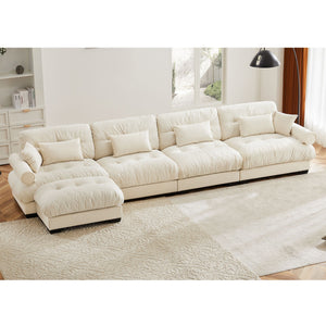 Super Comfort Oversized Modular Sectional Sofa With Movable Ottoman
