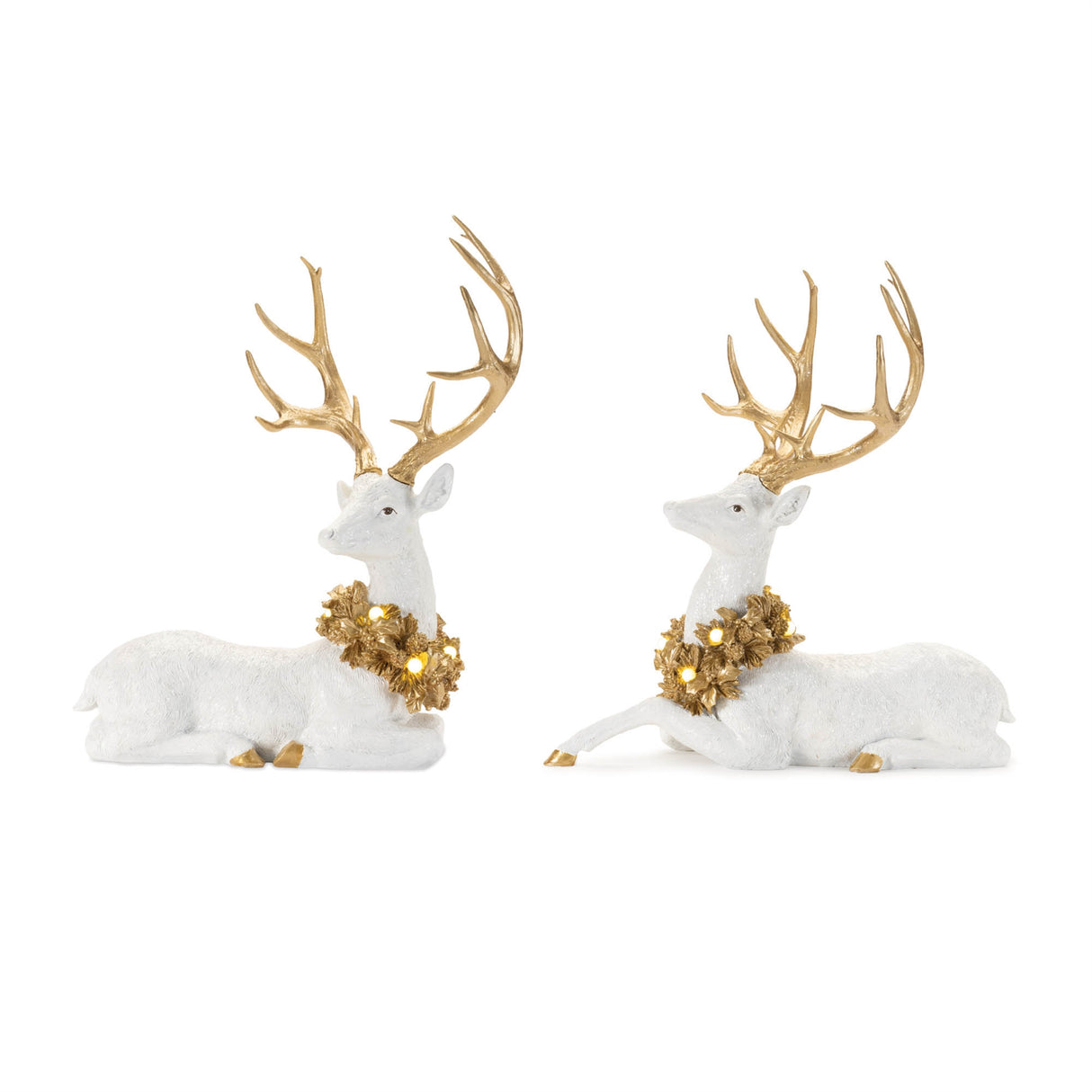 Led holiday deer figurine (set of 2)