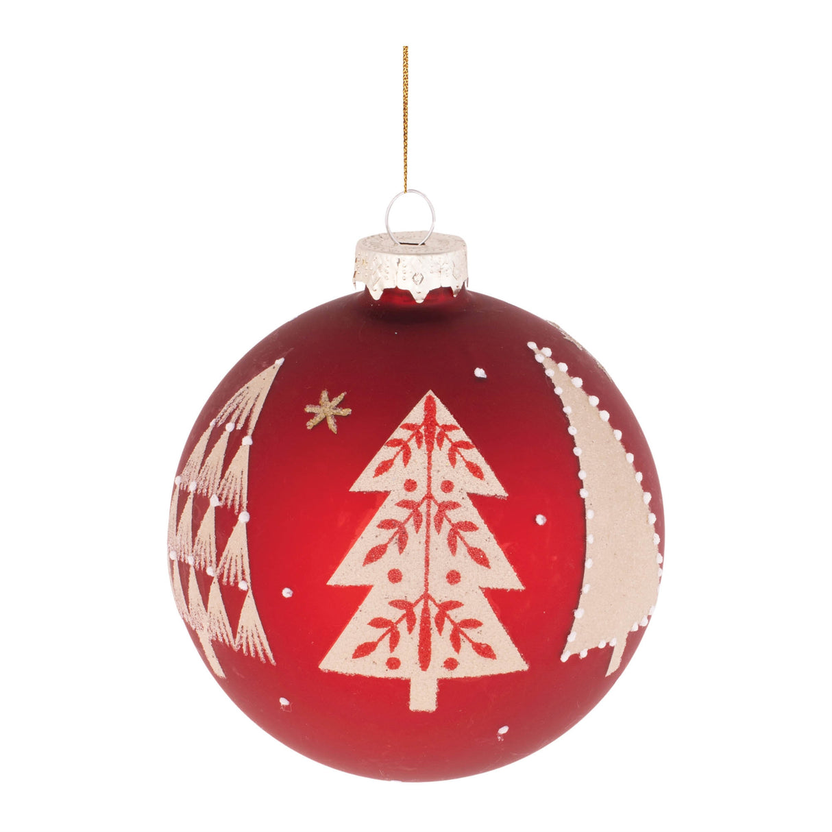 Beaded pine tree ball ornament (set of 6)
