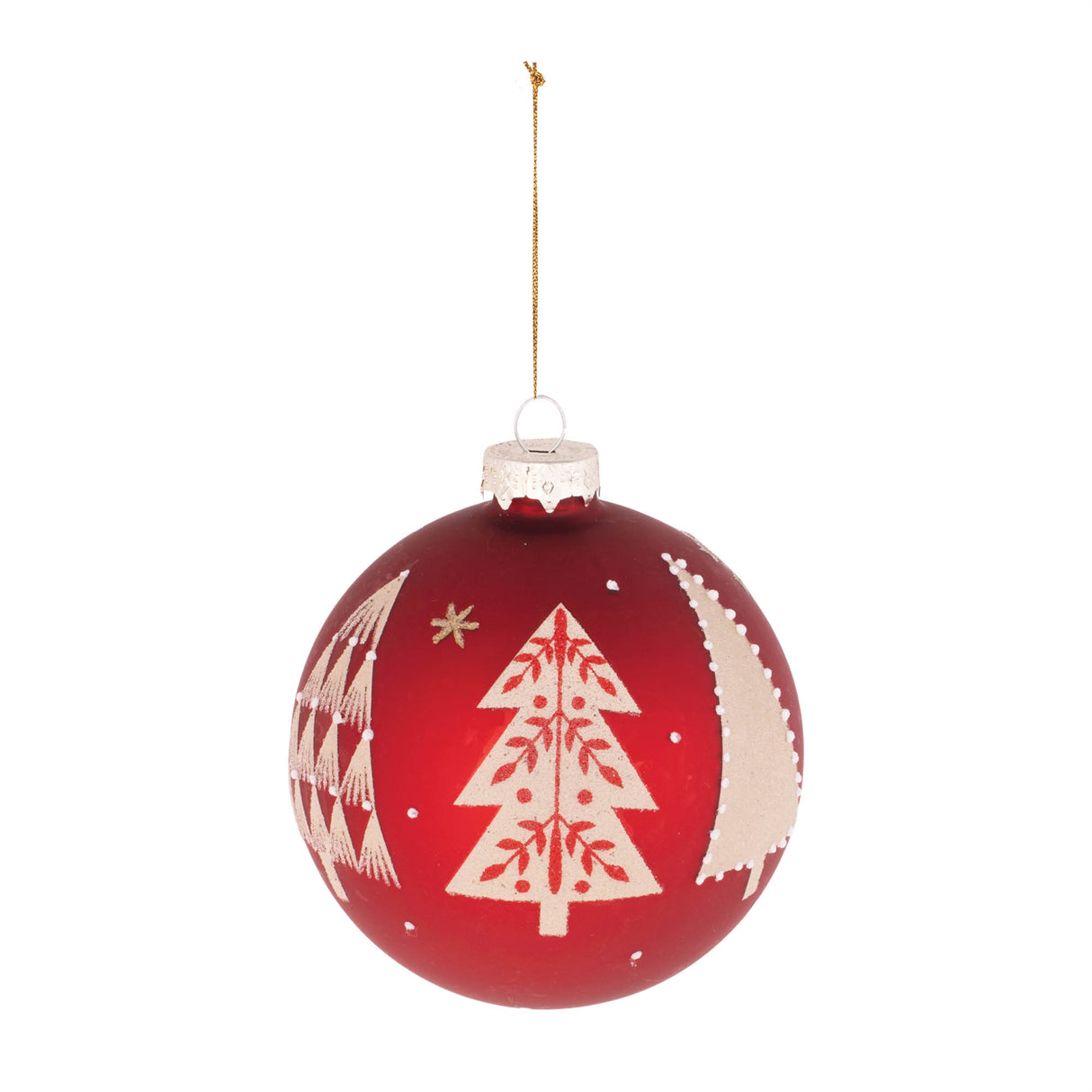 Beaded pine tree ball ornament (set of 6)