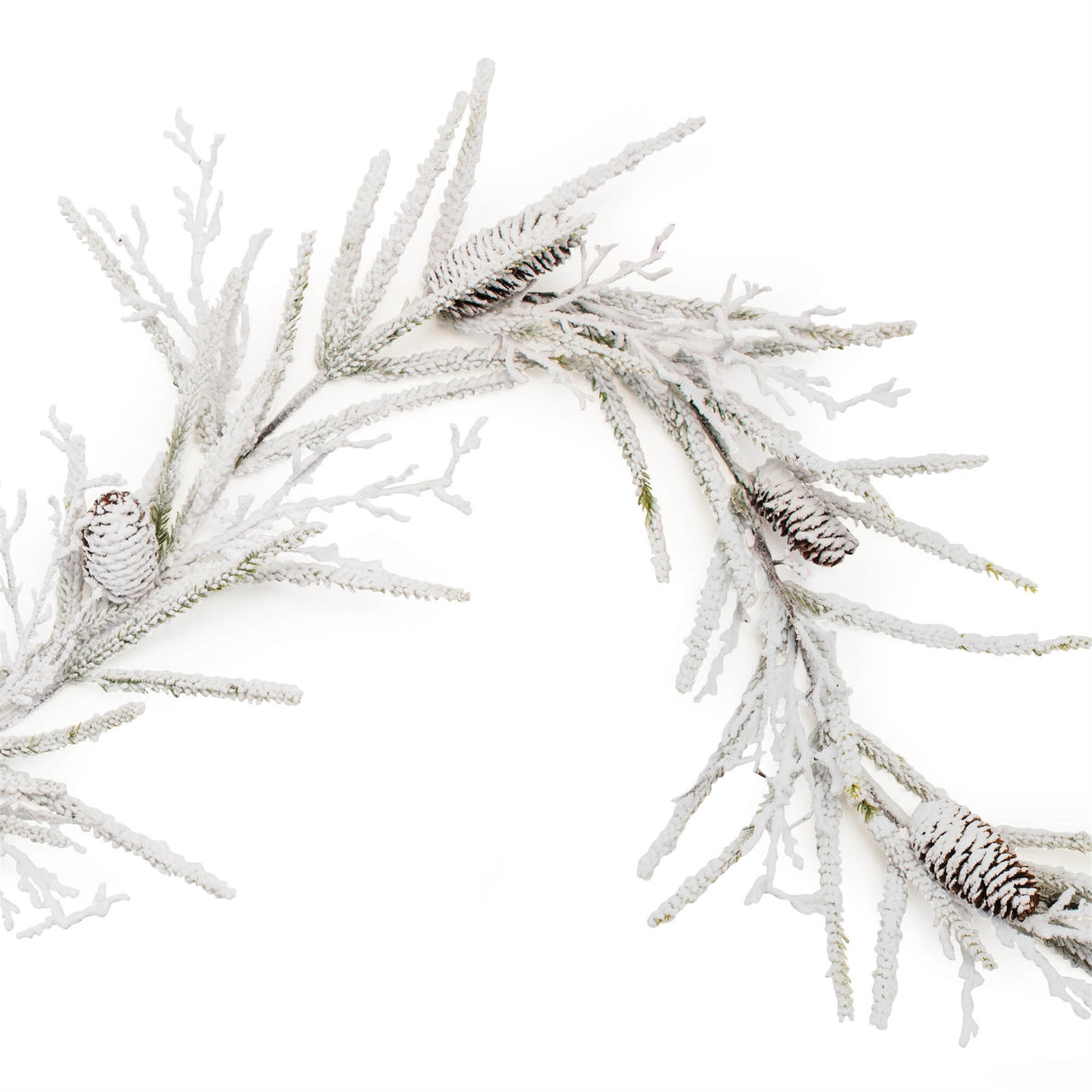 Flocked Pine and Pinecone Garland 6'L