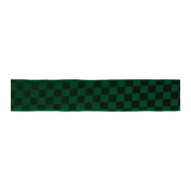 Checkered-texture-wired-ribbon-(set-of-2)-Ribbons-&-Trim