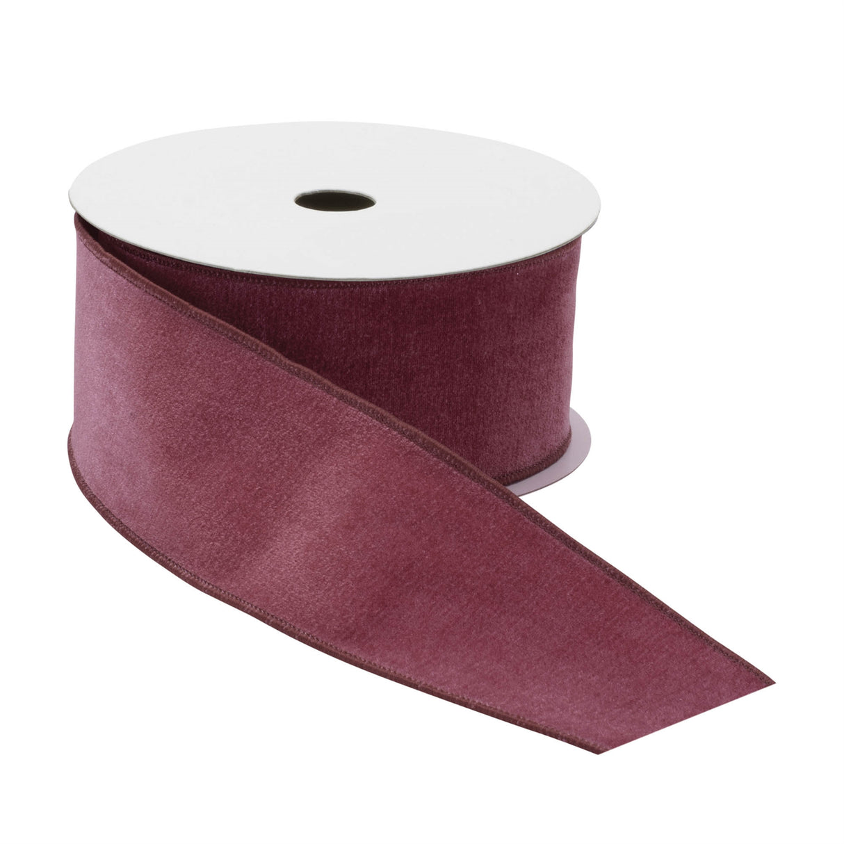 Mauve red wired ribbon 2.5" x 10 yds.