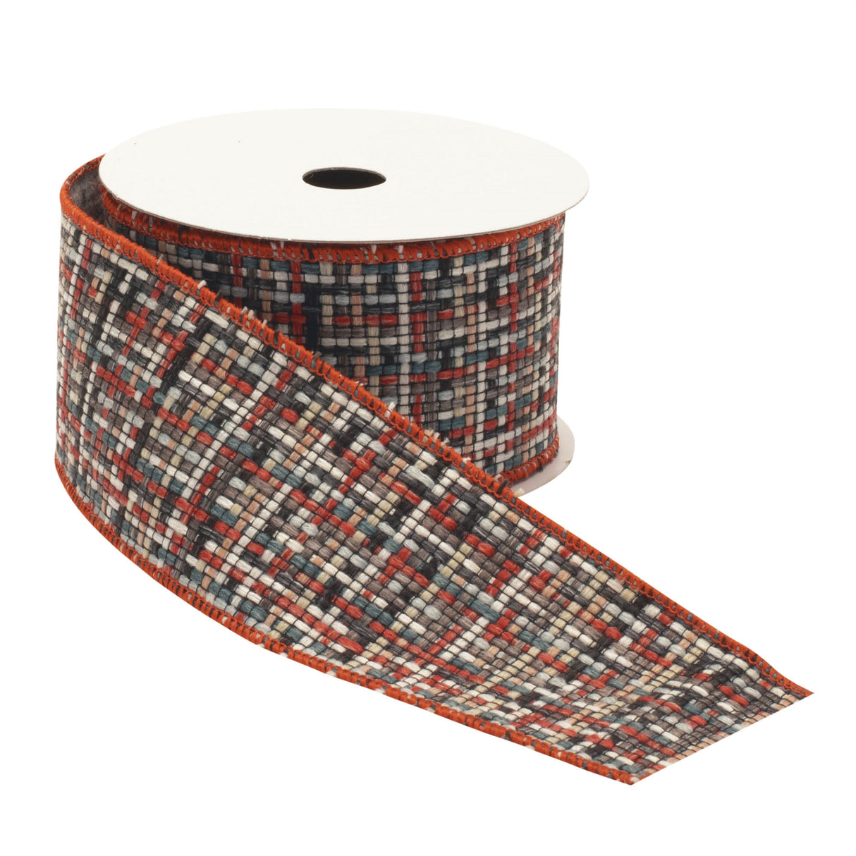 Checkered woven wired ribbon (set of 2)