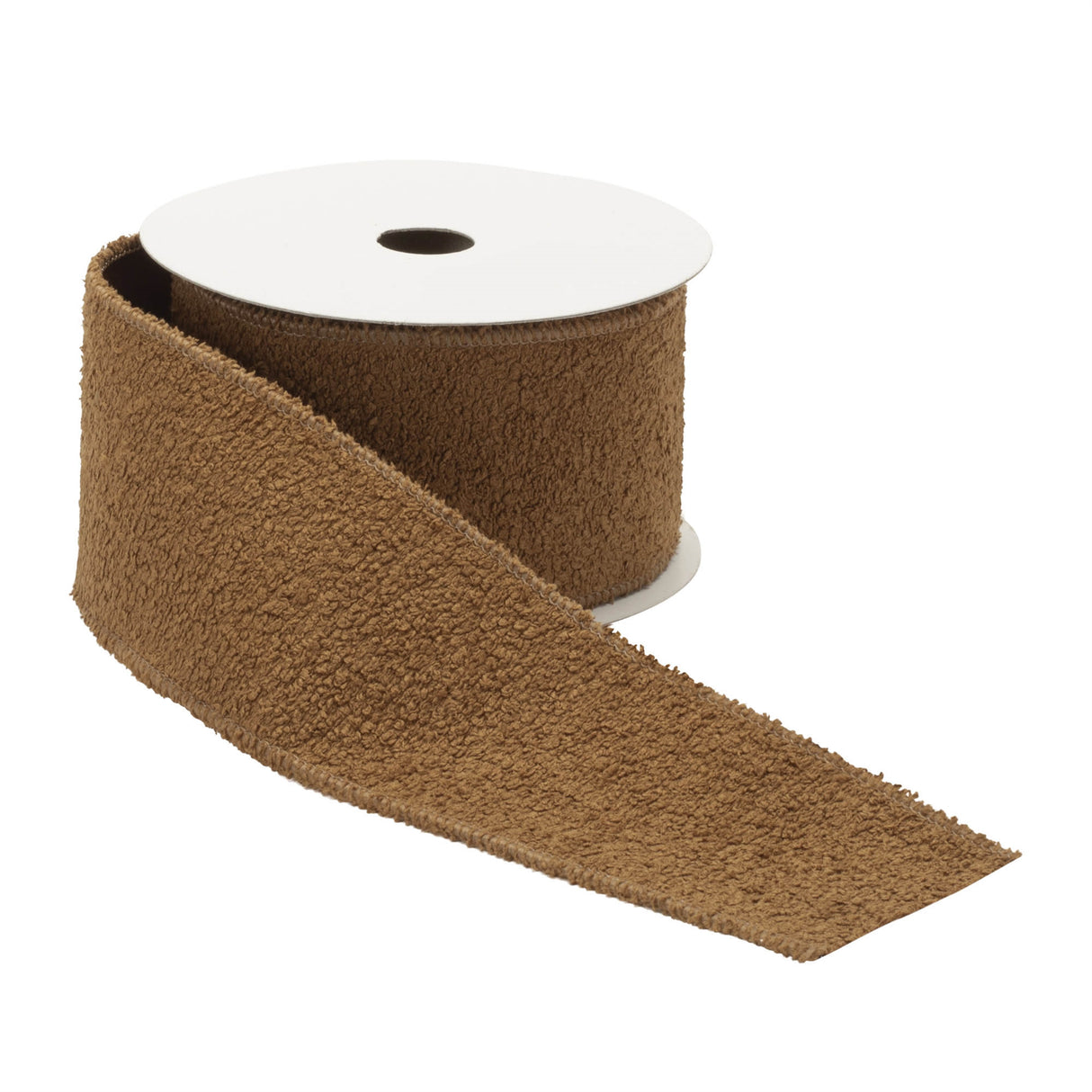 Fuzzy brown wired ribbon (set of 2)