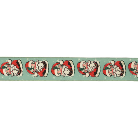 Nostalgic-santa-print-wired-ribbon-(set-of-2)-Ribbons-&-Trim