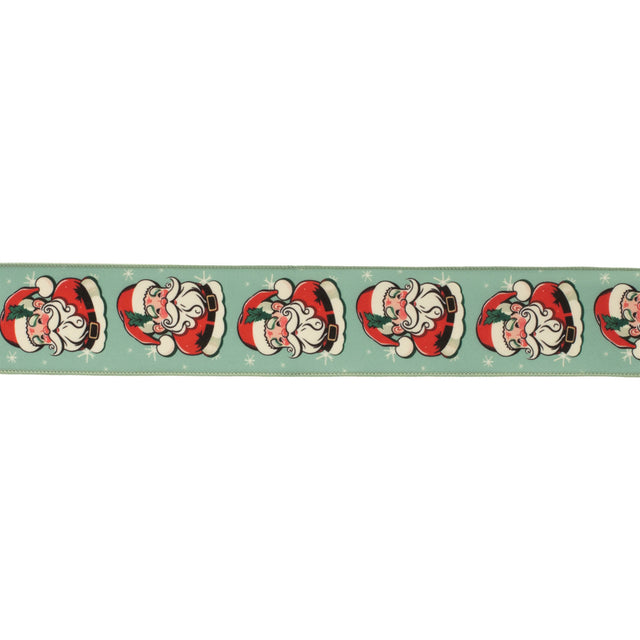 Nostalgic-santa-print-wired-ribbon-(set-of-2)-Ribbons-&-Trim