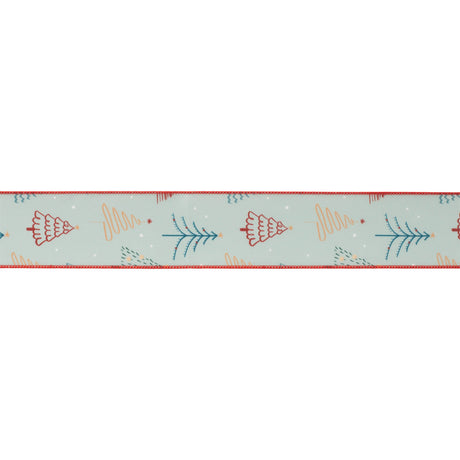 Christmas-tree-print-wired-ribbon-(set-of-2)-Ribbons-&-Trim