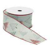 Christmas tree print wired ribbon (set of 2)