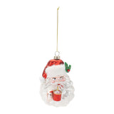 Glass santa with hot cocoa ornament (set of 6)